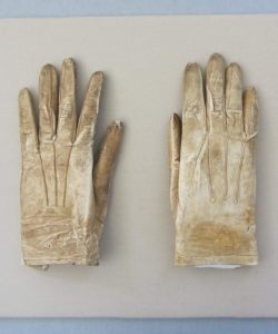 Frederick Douglass almost-white gloves after restoration.