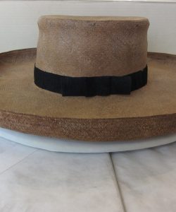 Frederick Douglass beautifully restored tan straw hat with black band.